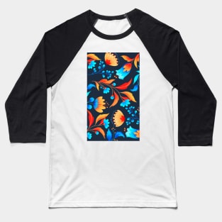 Beautiful Abstract Floral Colorful Pattern Artwork Baseball T-Shirt